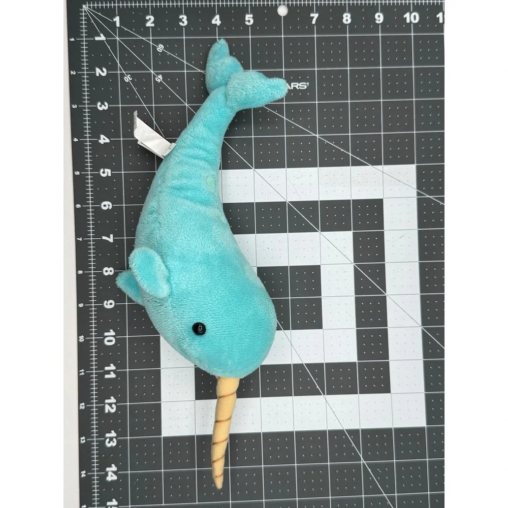 Douglas Narwhal Plush Toy‎ Kids 13 Inch Teal Blue Embroidered Sea Creature